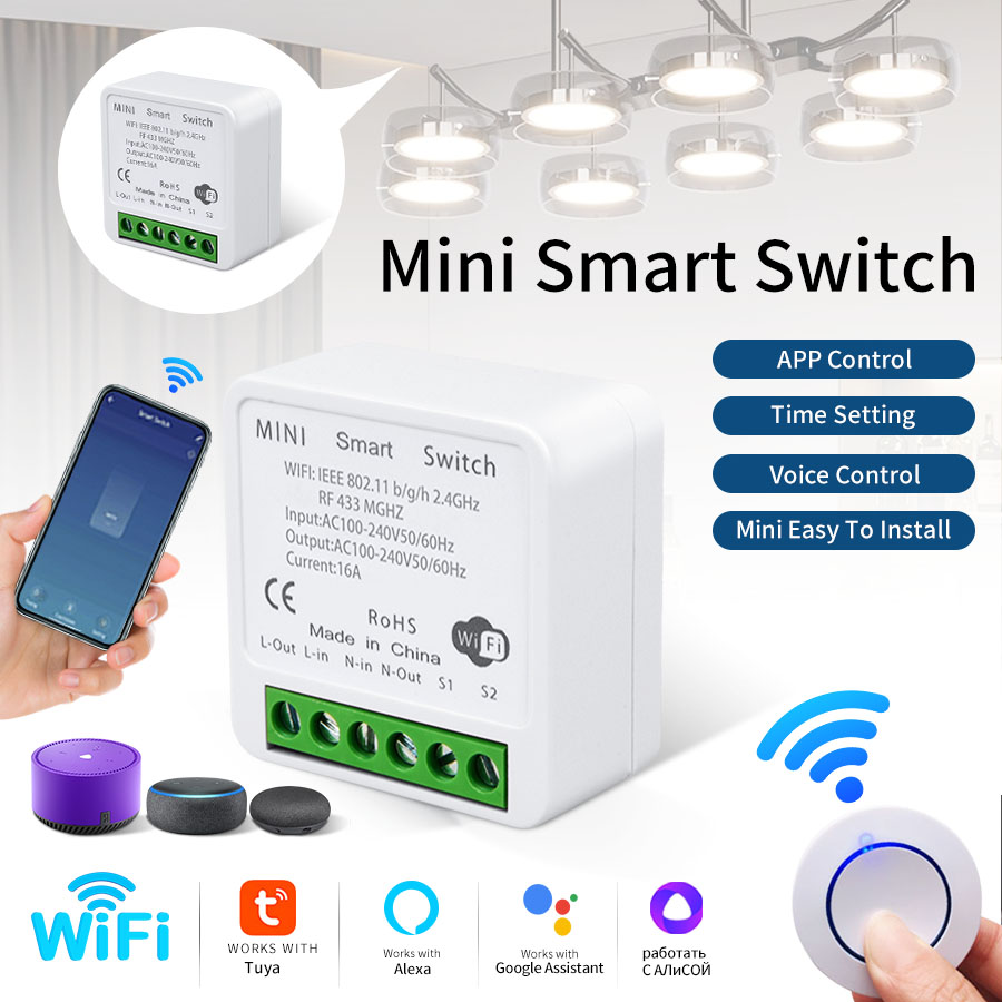 Smart Relay Tuya - Przełącznik inteligentny WiFi Tuya RF433Mhz 16A/20A,